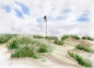 Preview: Postkarte DIN-A6 Leuchtturm Lyngvig in der Düne - DK57